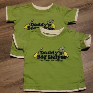 Twins 12 mo Daddy's Big Helper tshirts